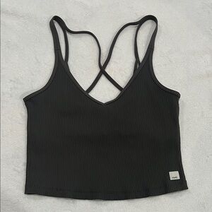 Vuori Olive Ribbed Tank. Inside shelf-bra. Like Brand New.